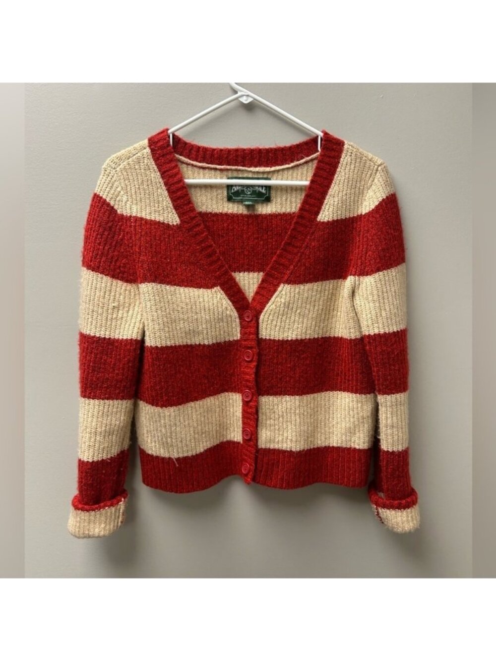 American Eagle Women’s Red & Tan Knit Cardigan